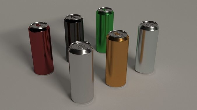 Simple pack of six 500ml cans 3D model