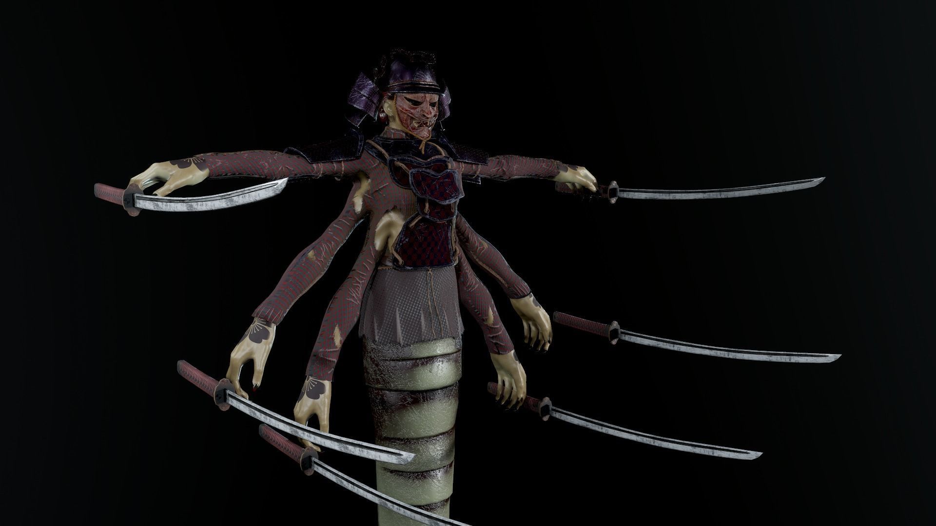 Naga Queen UE4 and Unity low poly model Low-poly 3D model_3