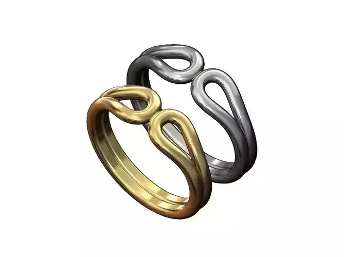 Simple double loop wire band US size 5 to 11