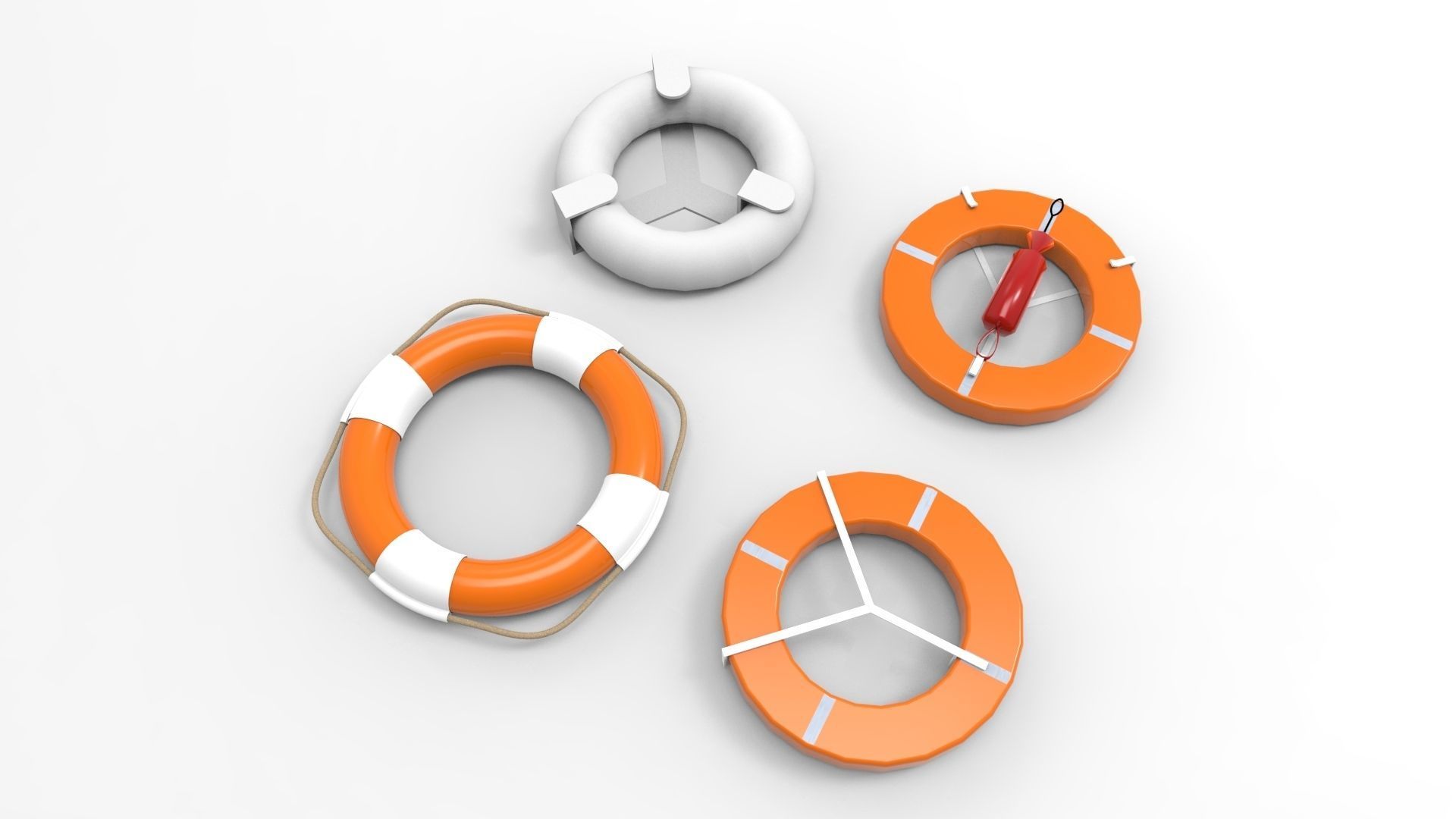 lifebuoy life preservers 3D model_1