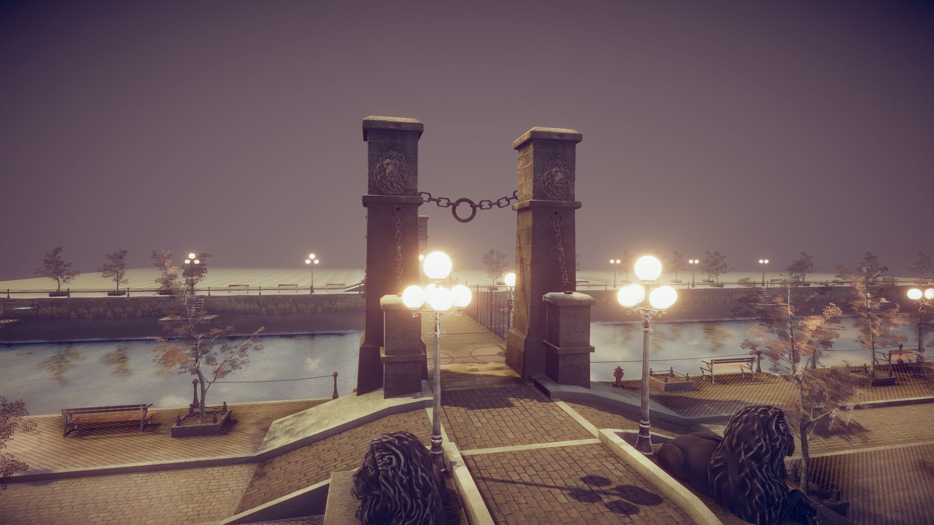 Lion Bridge Low-poly 3D model_15