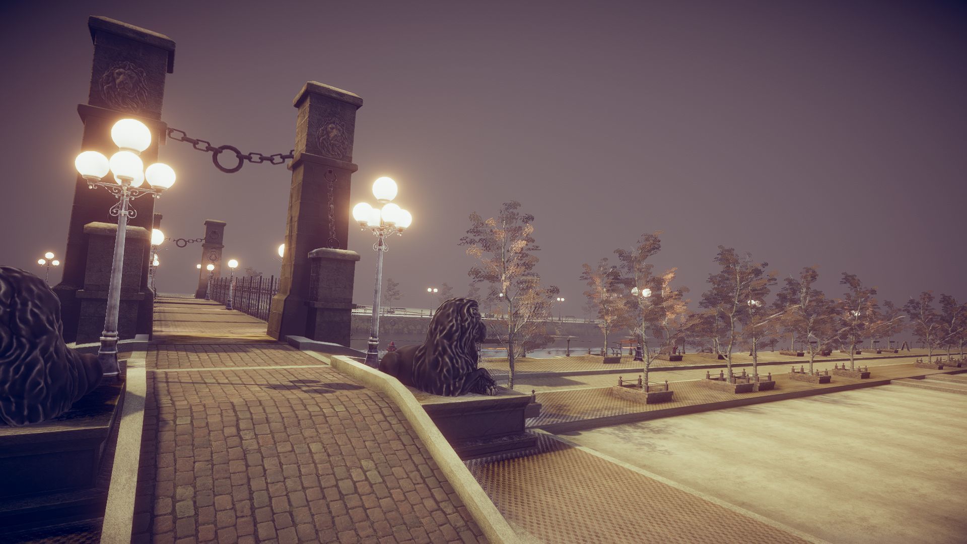 Lion Bridge Low-poly 3D model_10