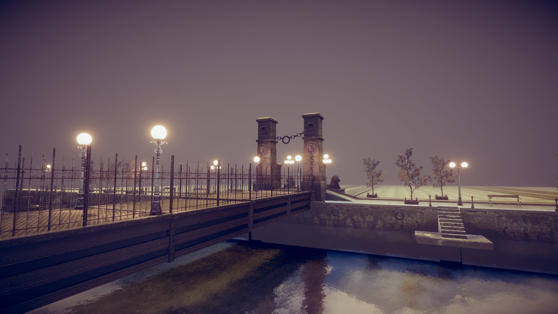 Lion Bridge Low-poly 3D model_17