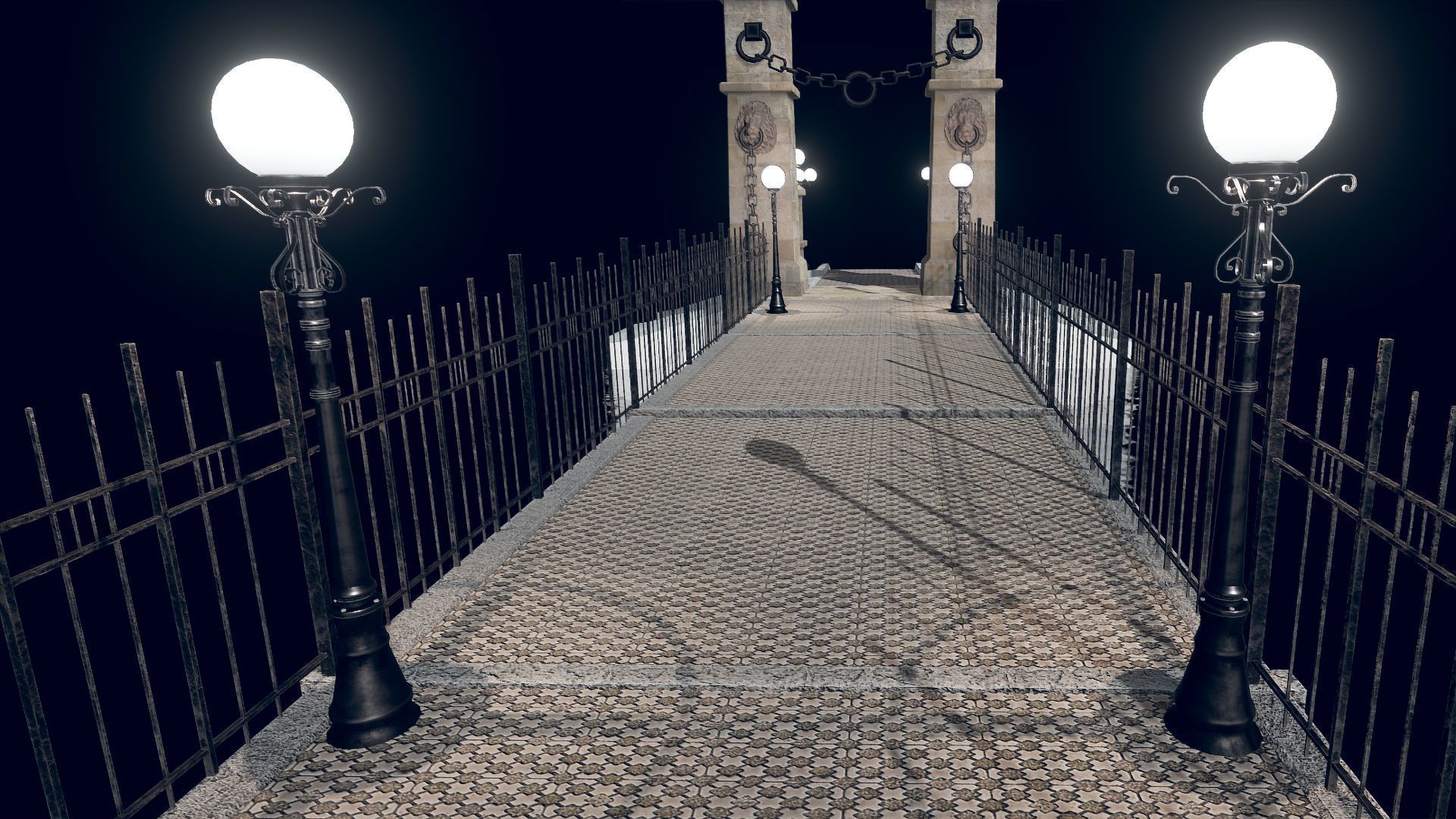 Lion Bridge Low-poly 3D model_21