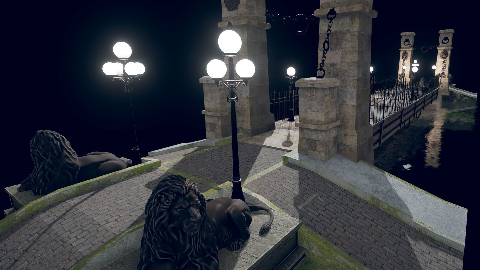 Lion Bridge Low-poly 3D model_18