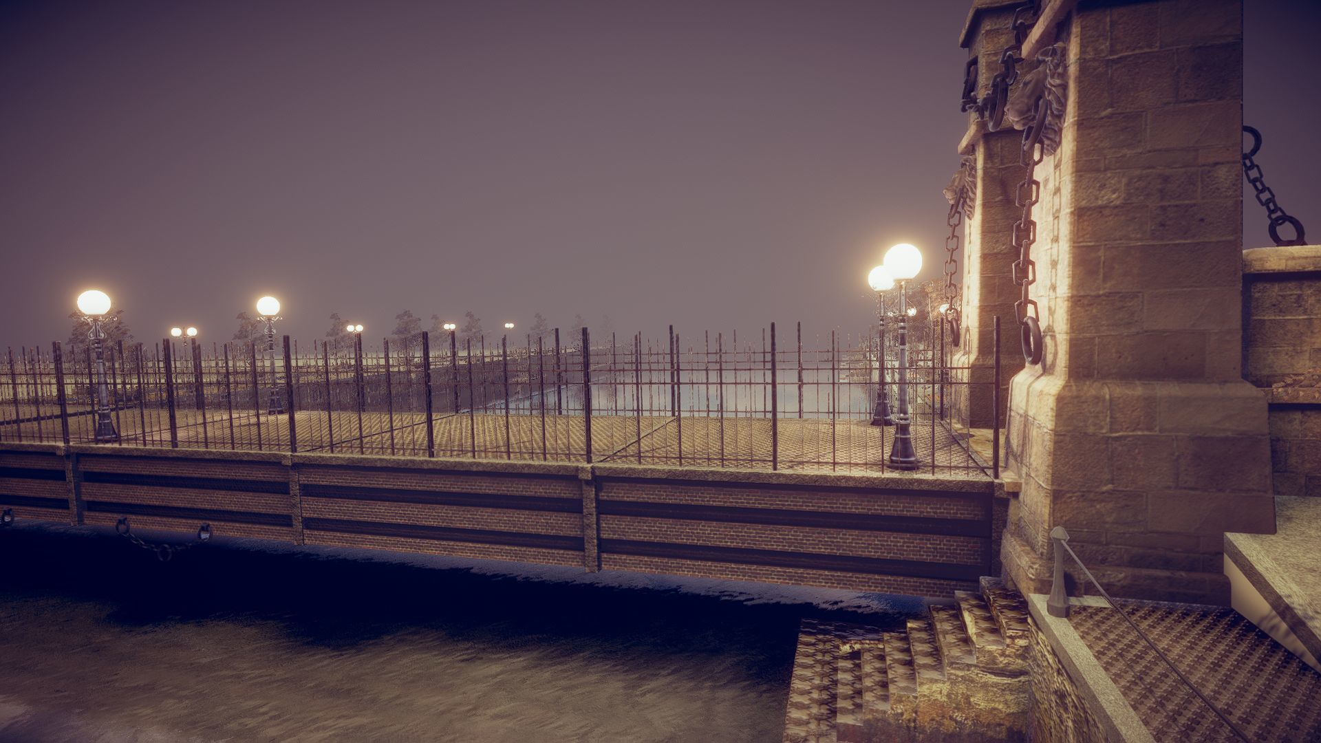 Lion Bridge Low-poly 3D model_16