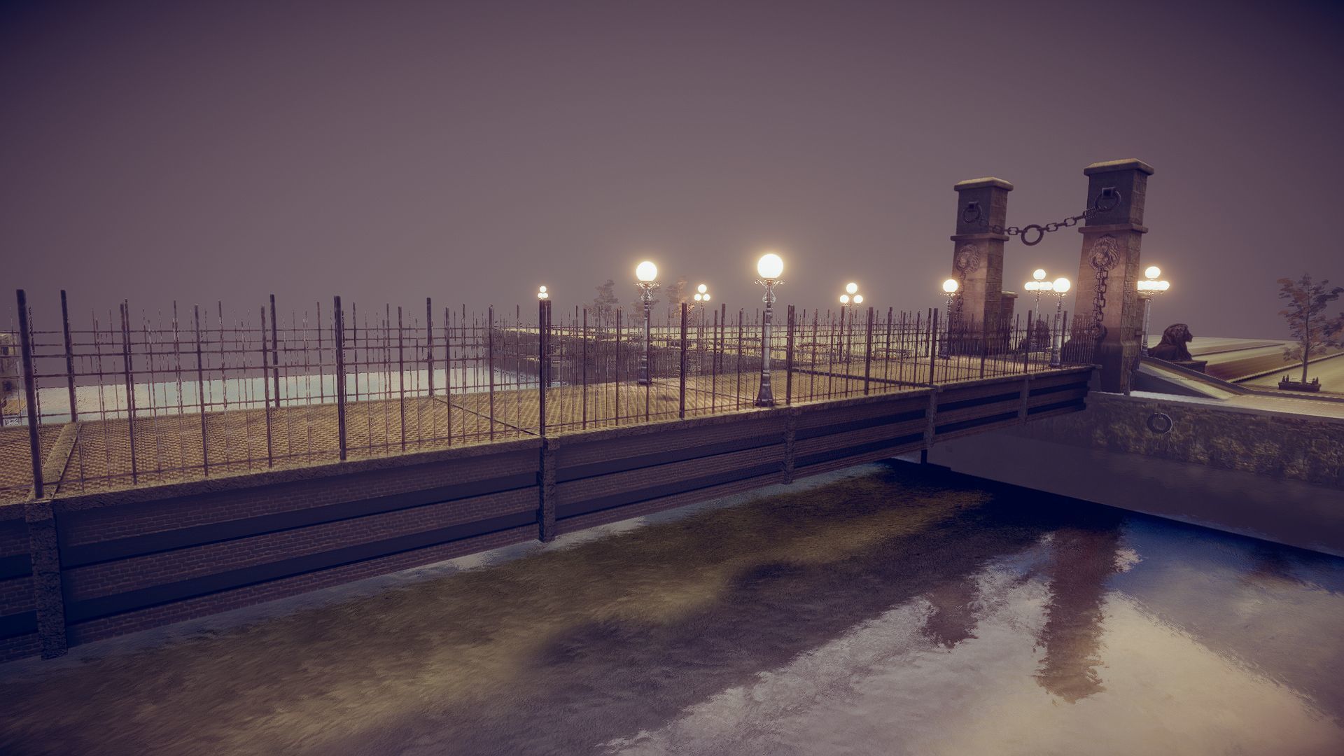 Lion Bridge Low-poly 3D model_11