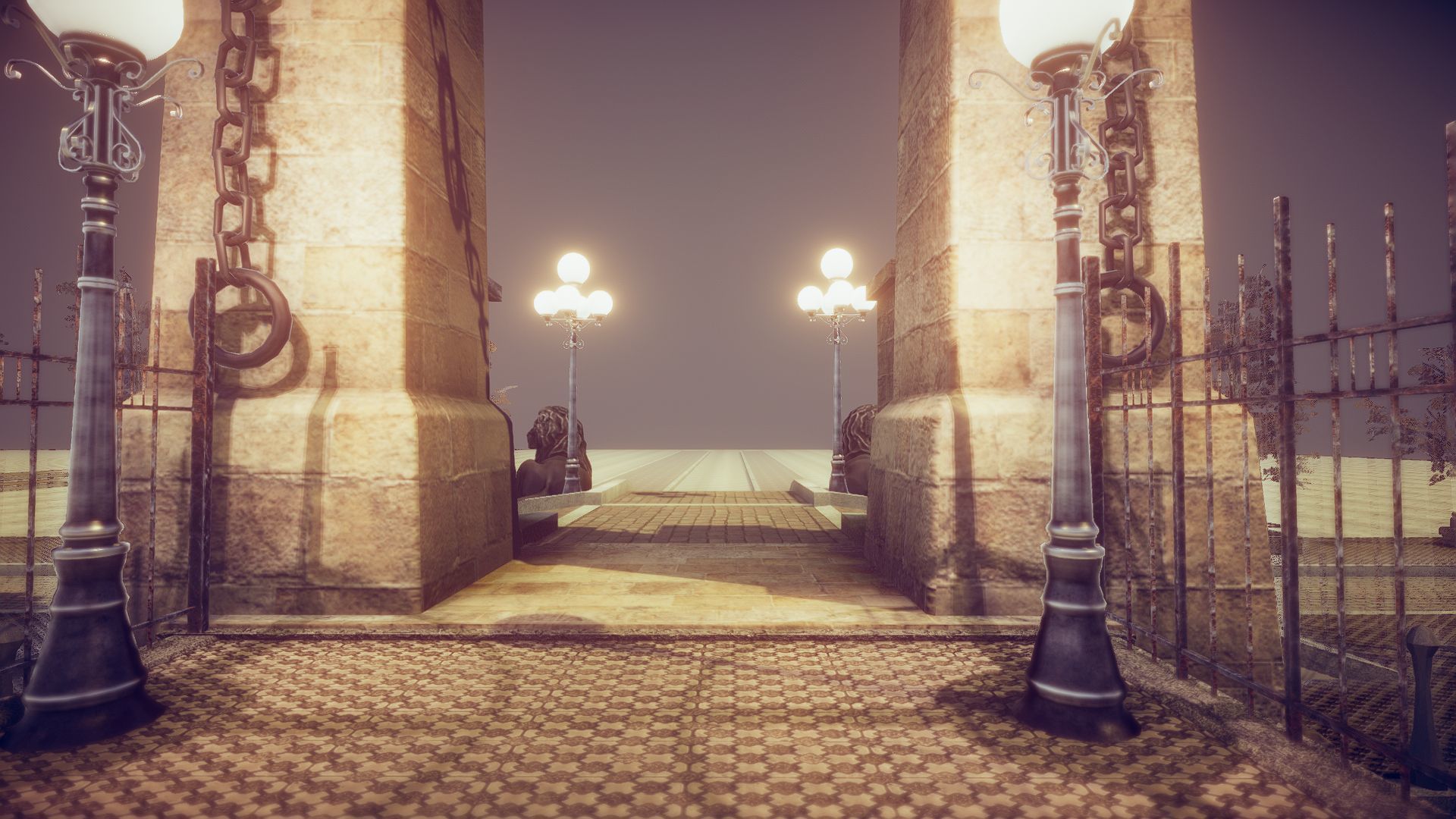 Lion Bridge Low-poly 3D model_6