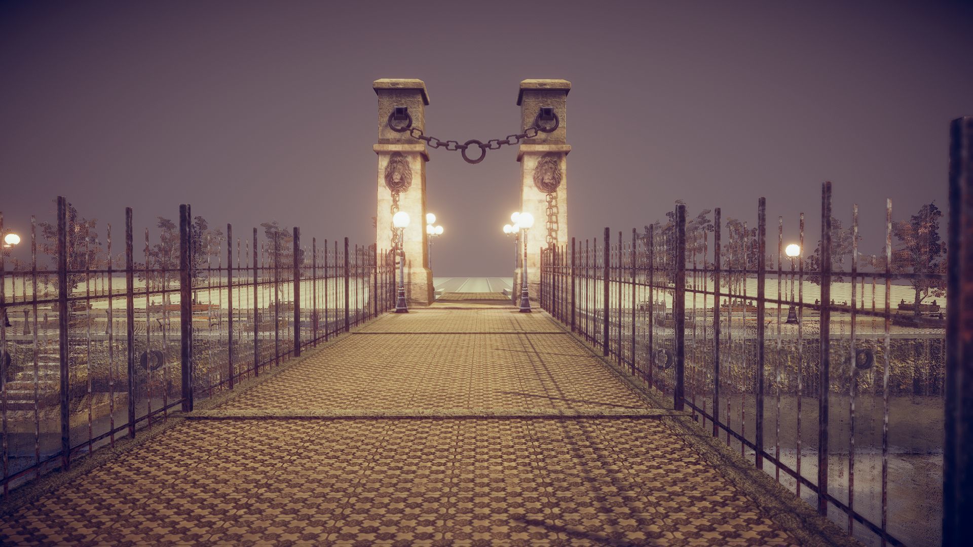 Lion Bridge Low-poly 3D model_14