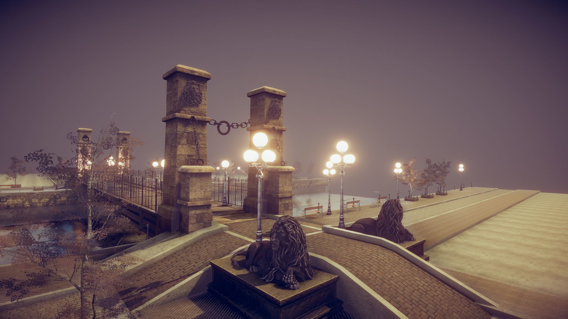 Lion Bridge Low-poly 3D model_4