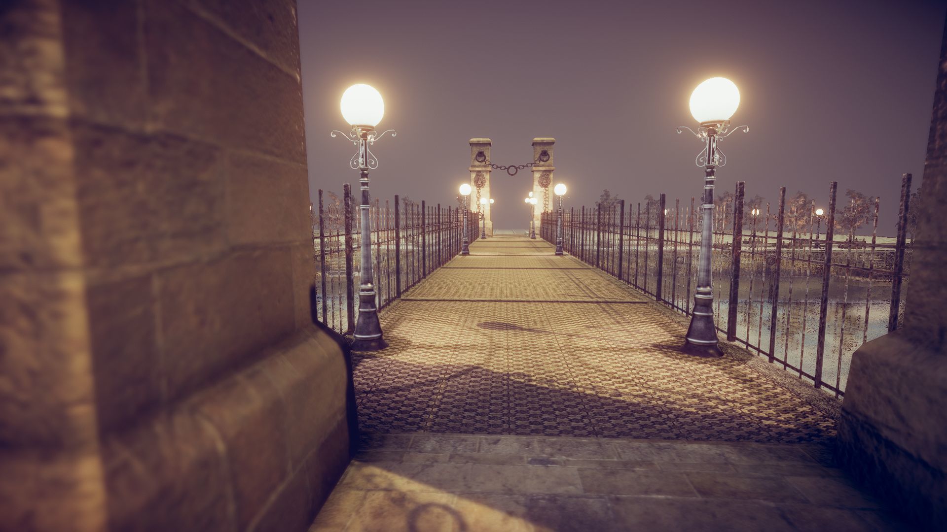 Lion Bridge Low-poly 3D model_5