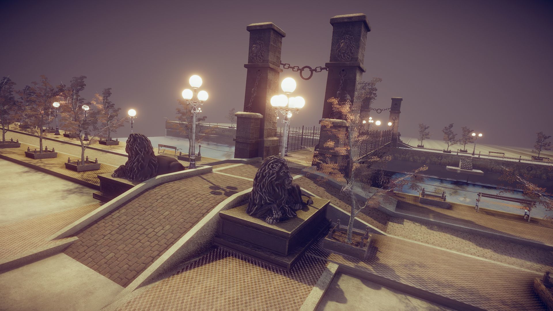 Lion Bridge Low-poly 3D model_2