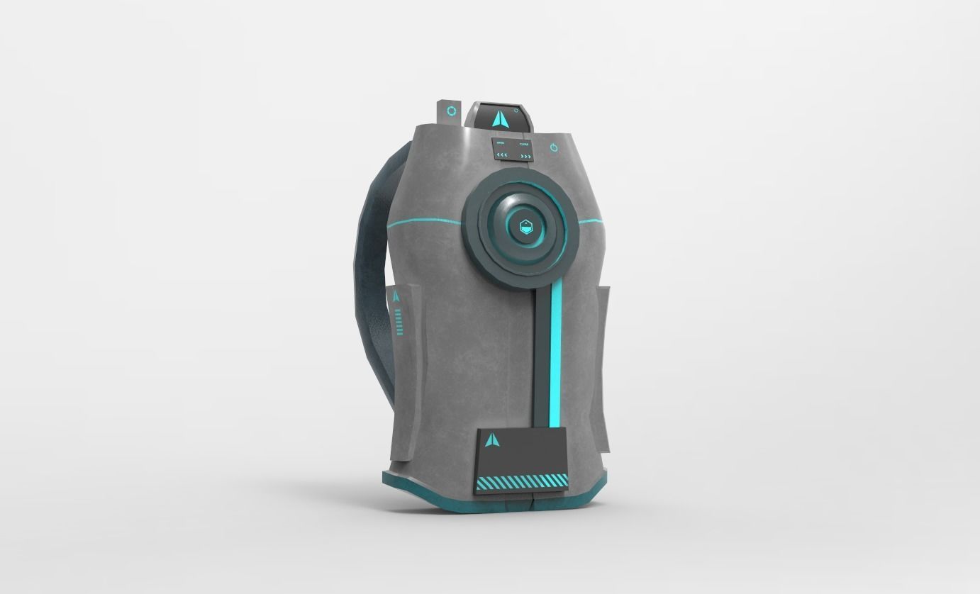 Sci-Fi Backpack 02 - Character Design Fiction Low-poly 3D model_4