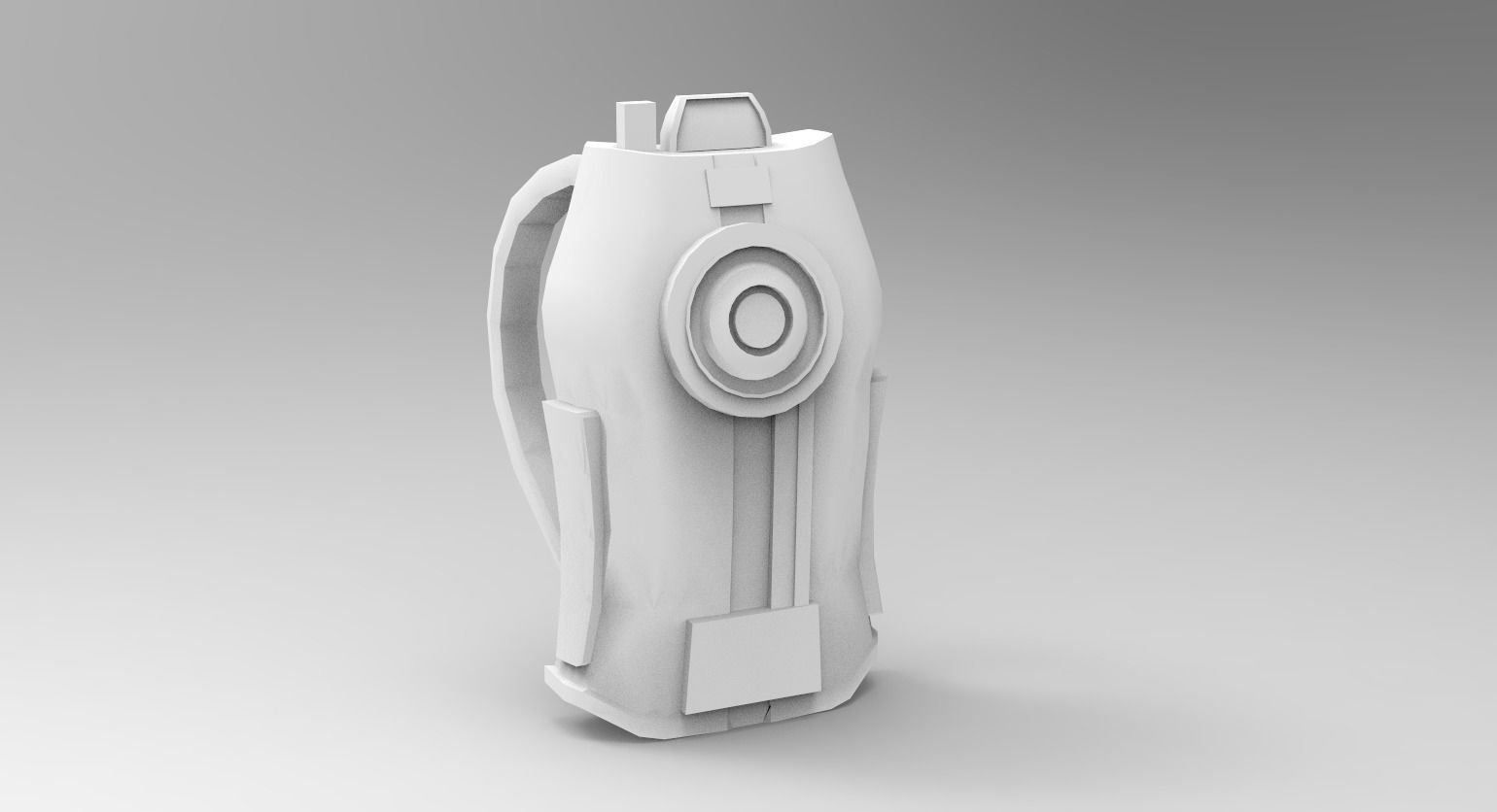 Sci-Fi Backpack 02 - Character Design Fiction Low-poly 3D model_10