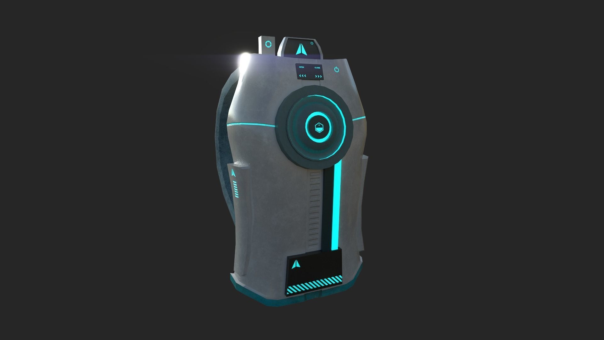 Sci-Fi Backpack 02 - Character Design Fiction Low-poly 3D model_5