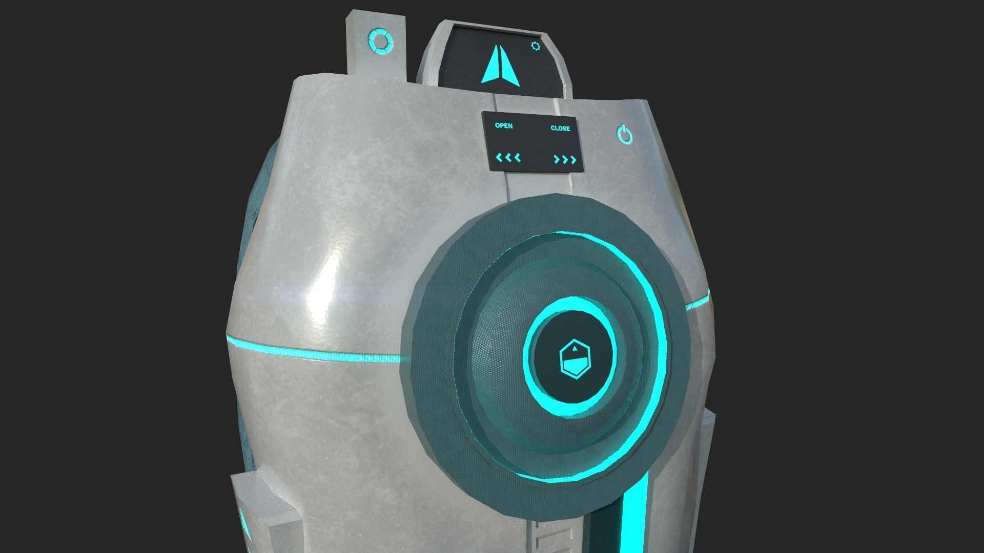 Sci-Fi Backpack 02 - Character Design Fiction Low-poly 3D model_12