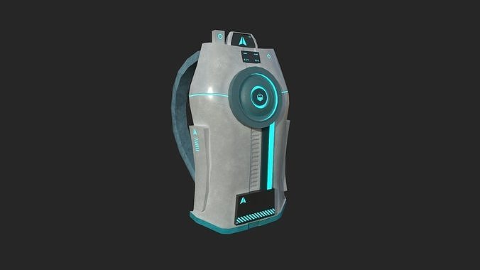 Sci-Fi Backpack 02 - Character Design Fiction Low-poly 3D model