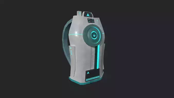Sci-Fi Backpack 02 - Character Design Fiction Low-poly 3D model