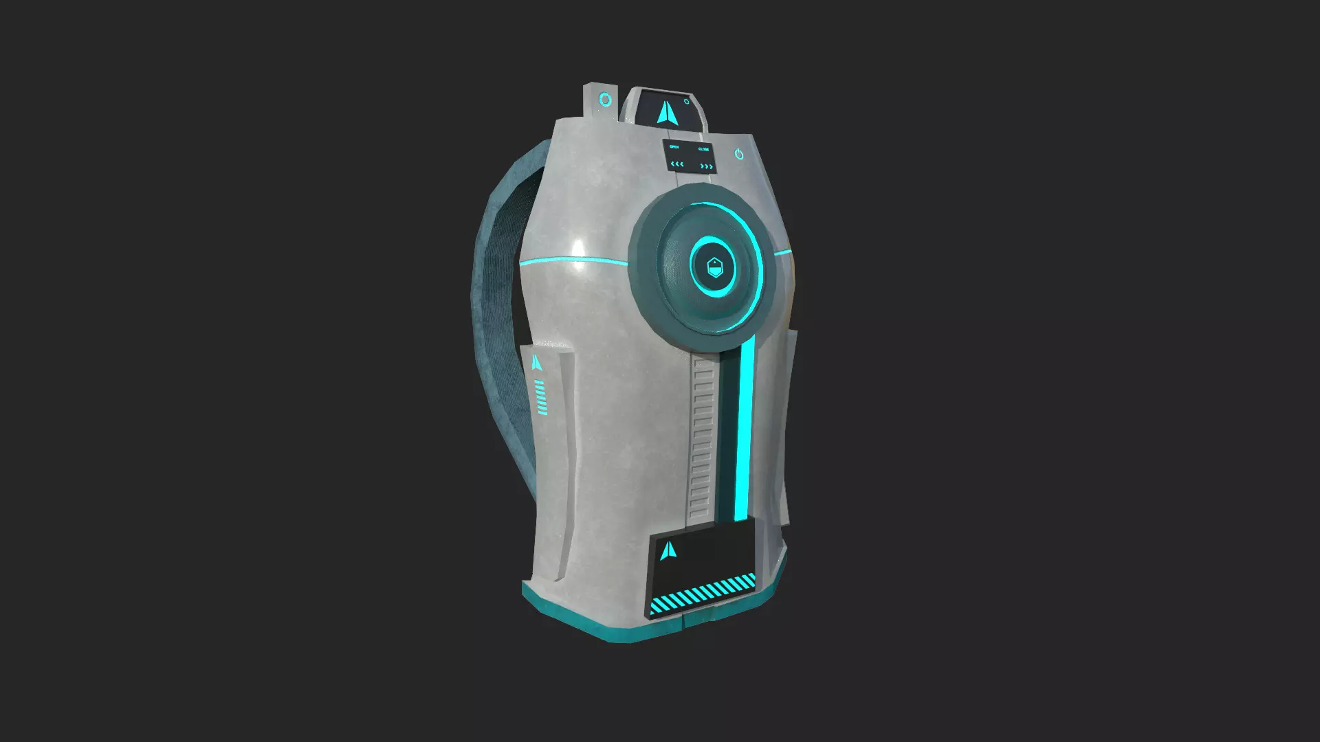 Sci-Fi Backpack 02 - Character Design Fiction Low-poly 3D model_0