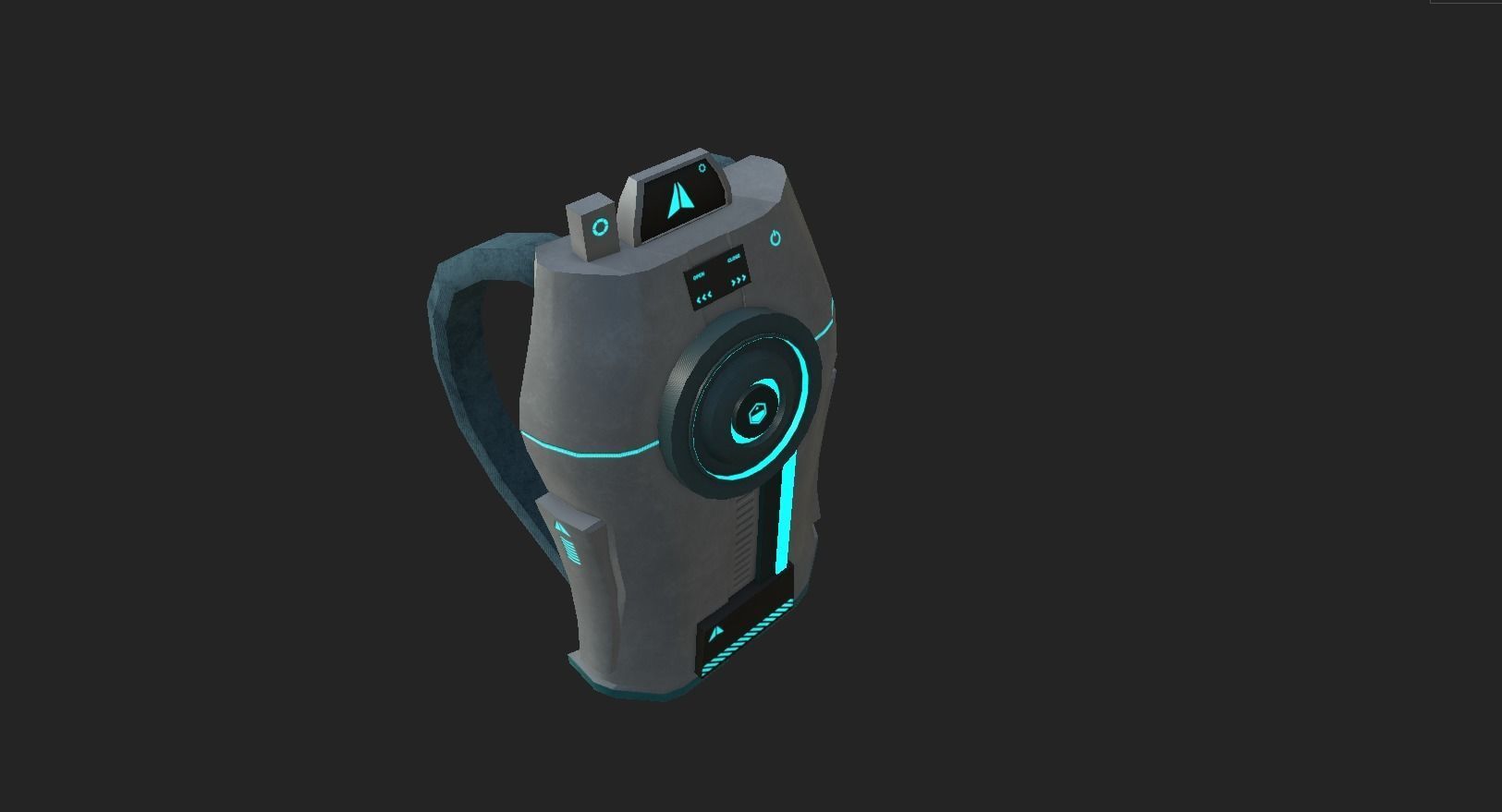 Sci-Fi Backpack 02 - Character Design Fiction Low-poly 3D model_6