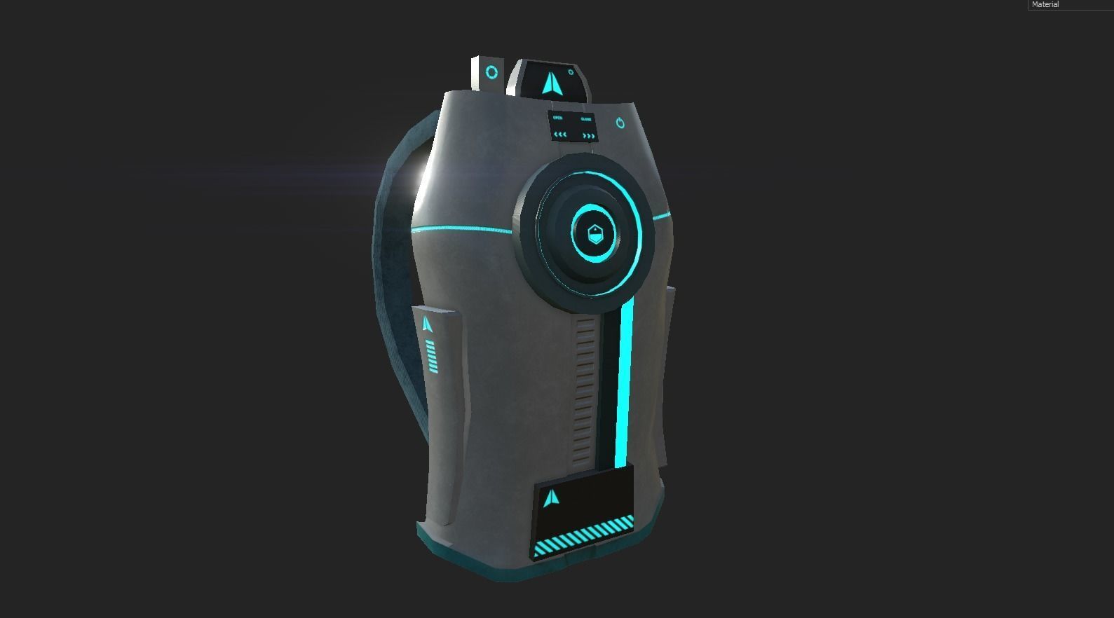 Sci-Fi Backpack 02 - Character Design Fiction Low-poly 3D model_2