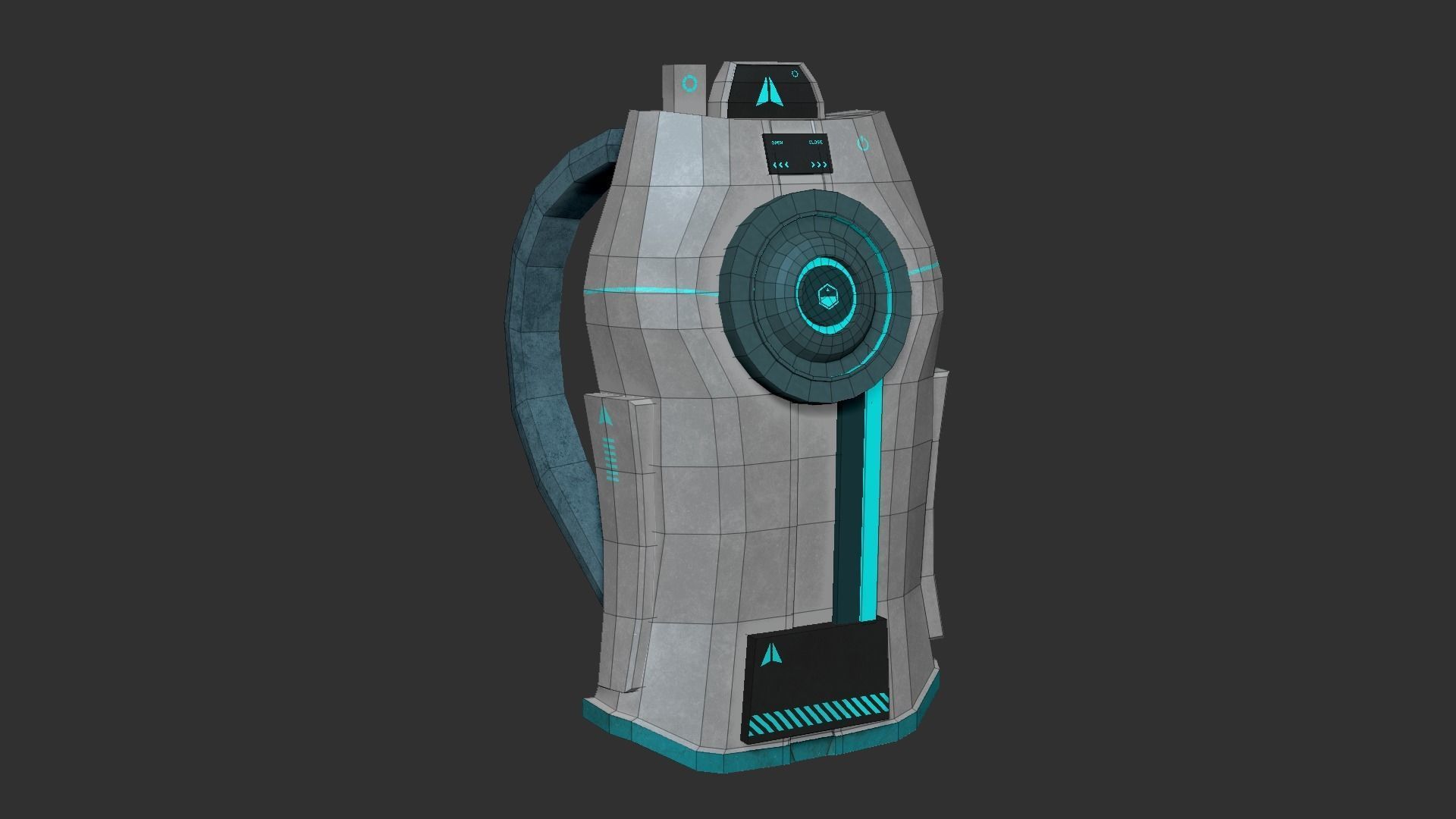Sci-Fi Backpack 02 - Character Design Fiction Low-poly 3D model_14