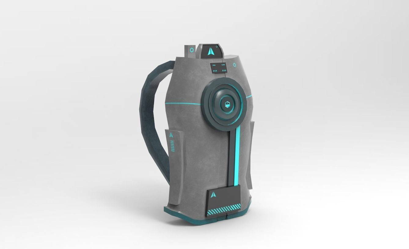 Sci-Fi Backpack 02 - Character Design Fiction Low-poly 3D model_1