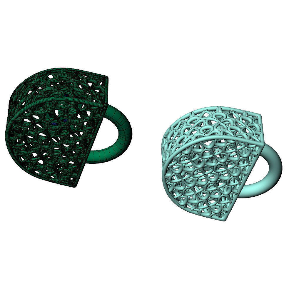 Wireframe Flowers Padlock Charms Pendant 3D print model_8