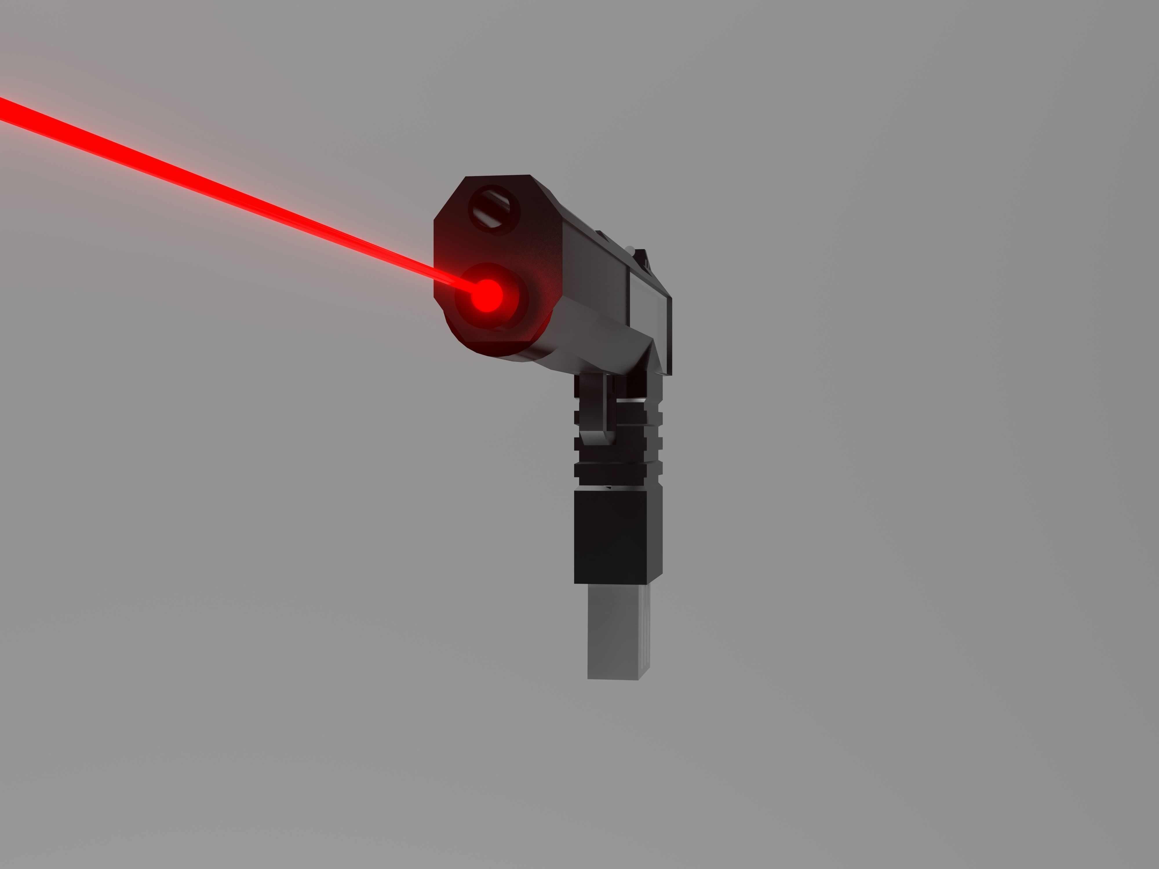 Gun with laser for your game Low-poly 3D model_1