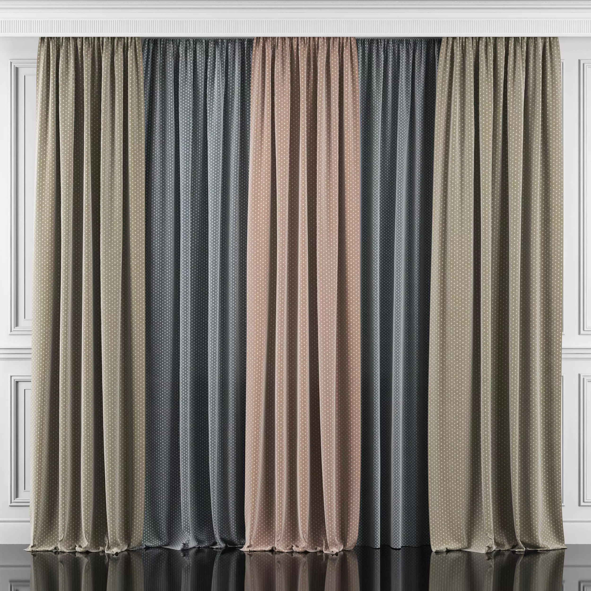 Curtain Set 359 3D model_0