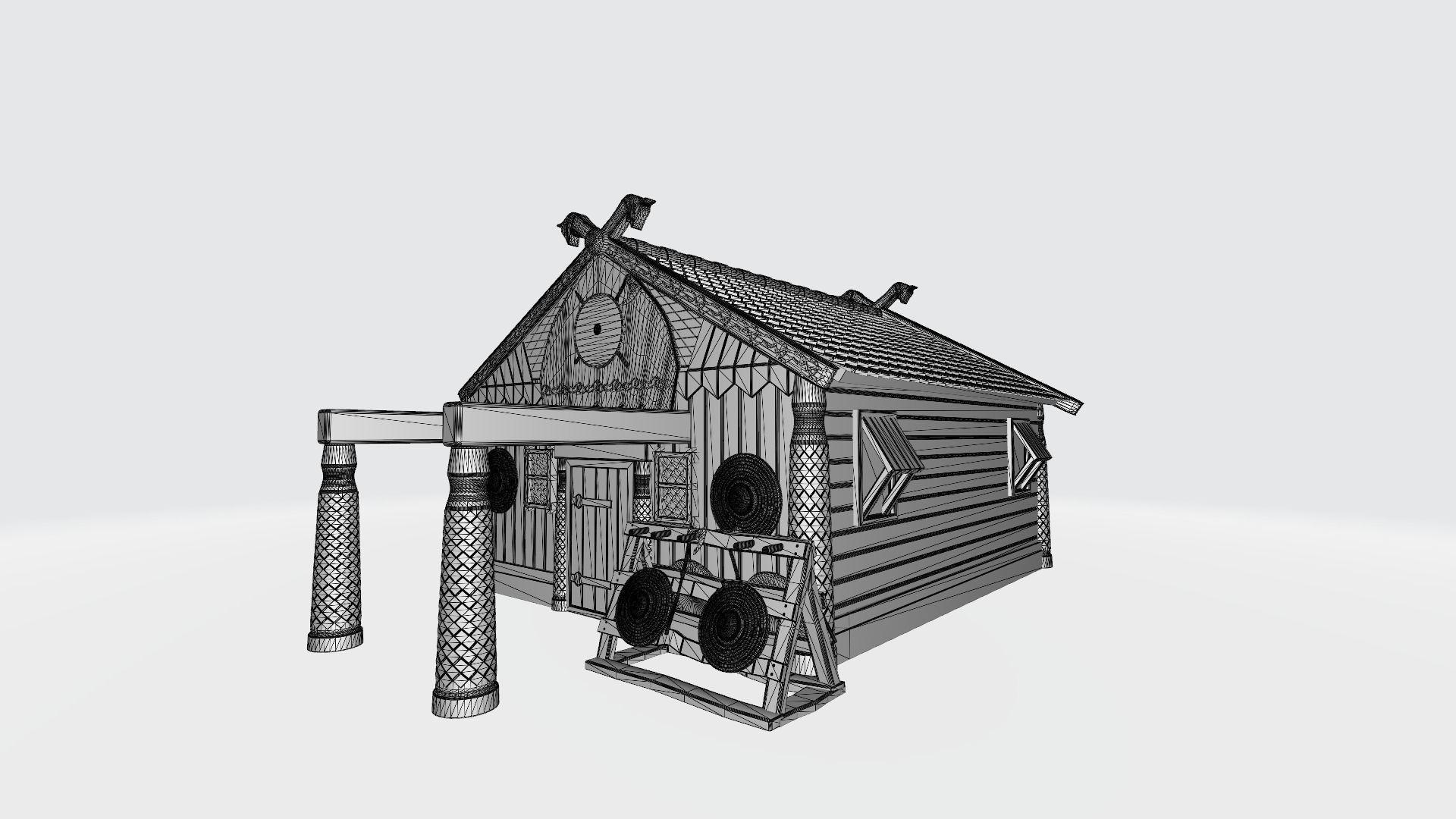 Vikings carved house 3D print model_3
