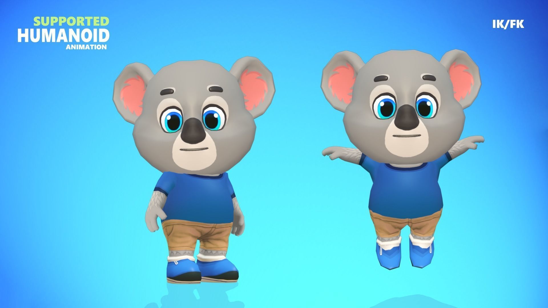 Koala Bear Animated Rigged Low-poly 3D model_2