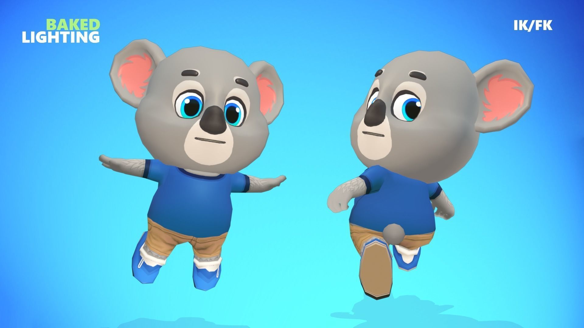 Koala Bear Animated Rigged Low-poly 3D model_3