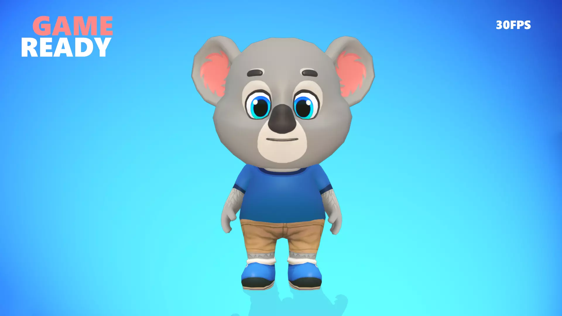 Koala Bear Animated Rigged Low-poly 3D model_0