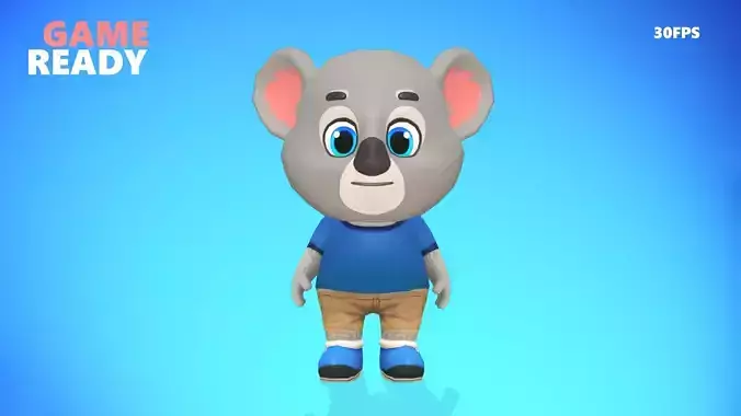 Koala Bear Animated Rigged Low-poly 3D model