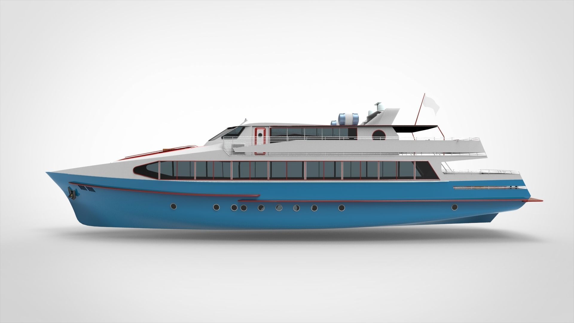 Yacht Boat 3D model_3