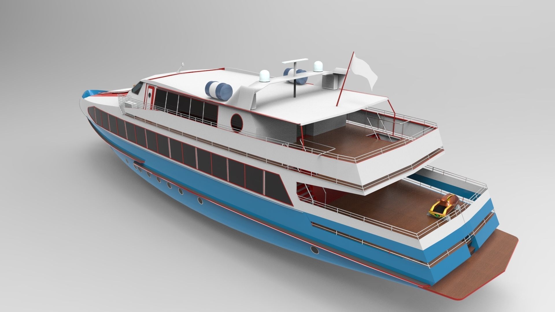 Yacht Boat 3D model_1