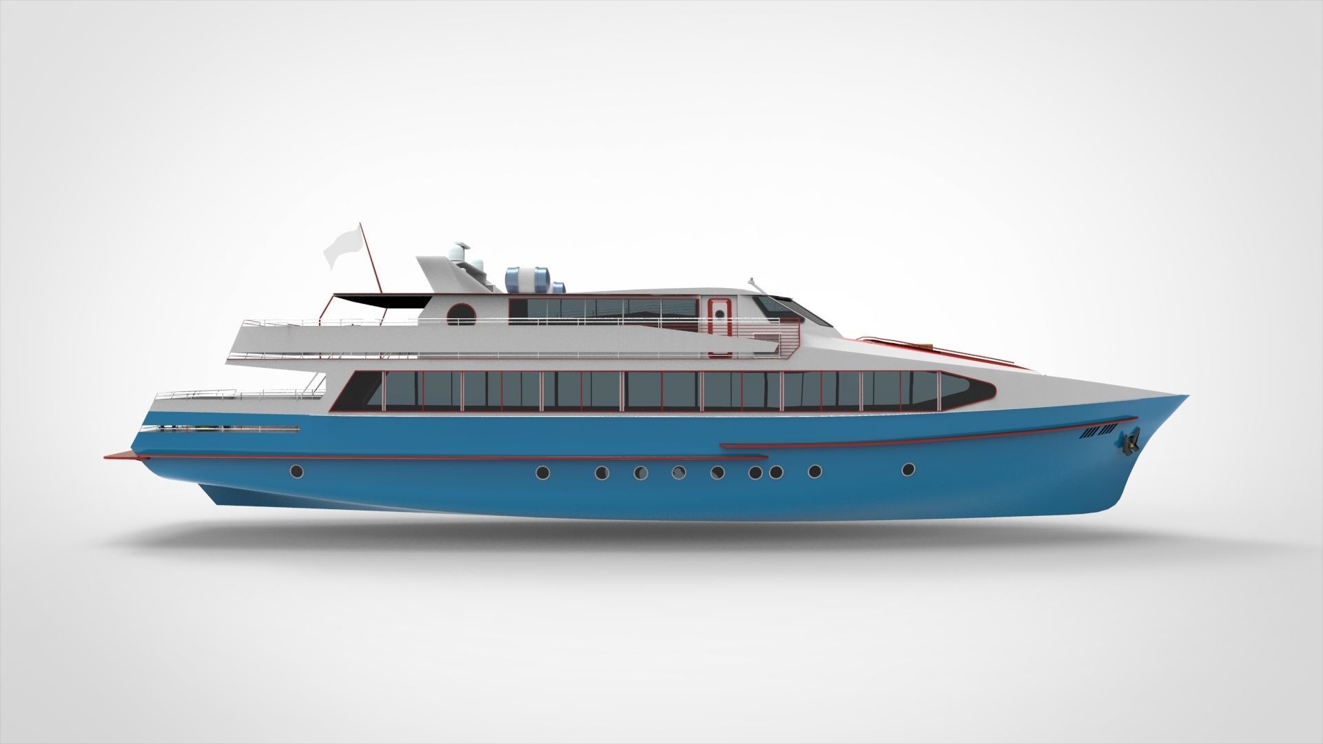 Yacht Boat 3D model_2