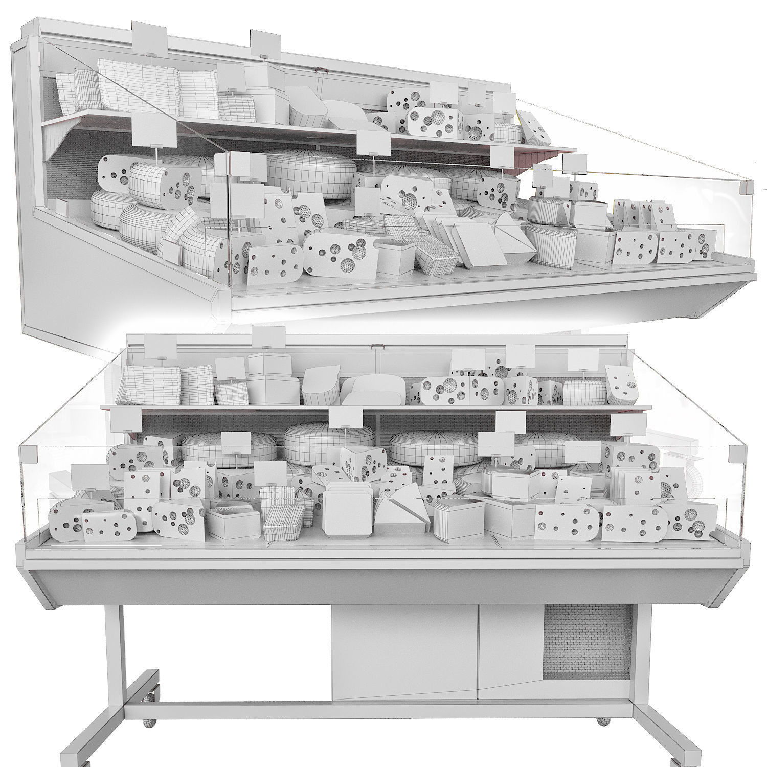 Cheese showcase 3D model_2