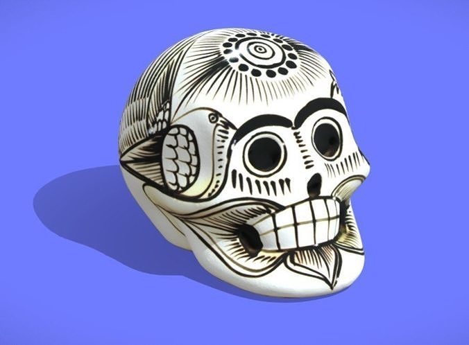 Painted Skull Souvenir - 3D SCAN 3D print model