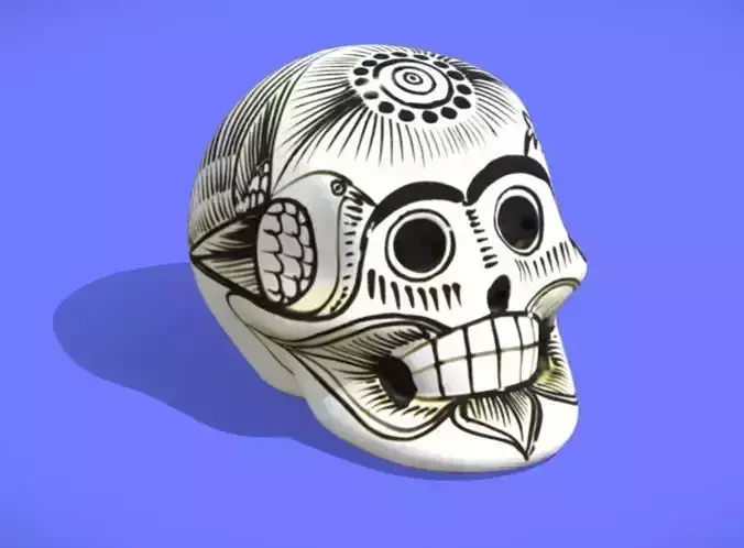Painted Skull Souvenir - 3D SCAN
