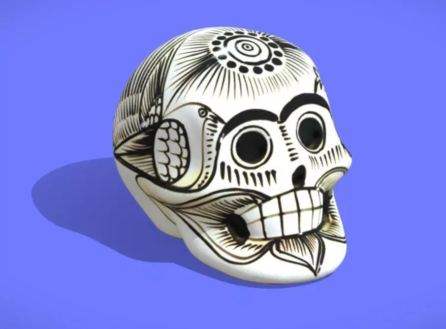Painted Skull Souvenir - 3D SCAN 3D print model
