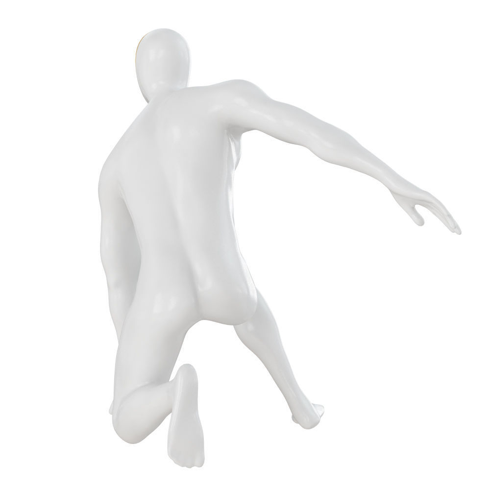 Abstract white mannequin sitting in a superhero pose 133 3D model_4