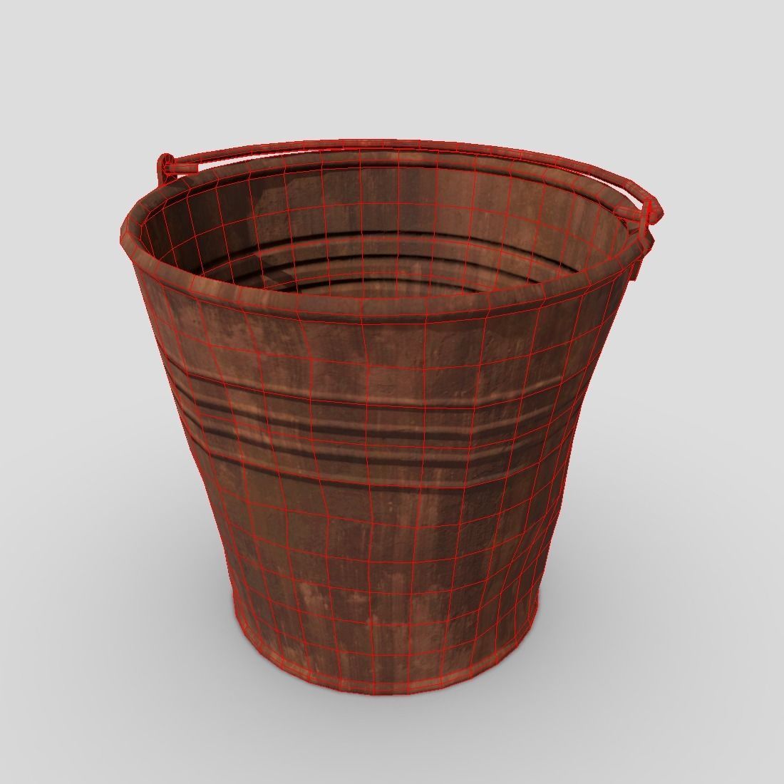 Bucket 2 Low-poly 3D model_2