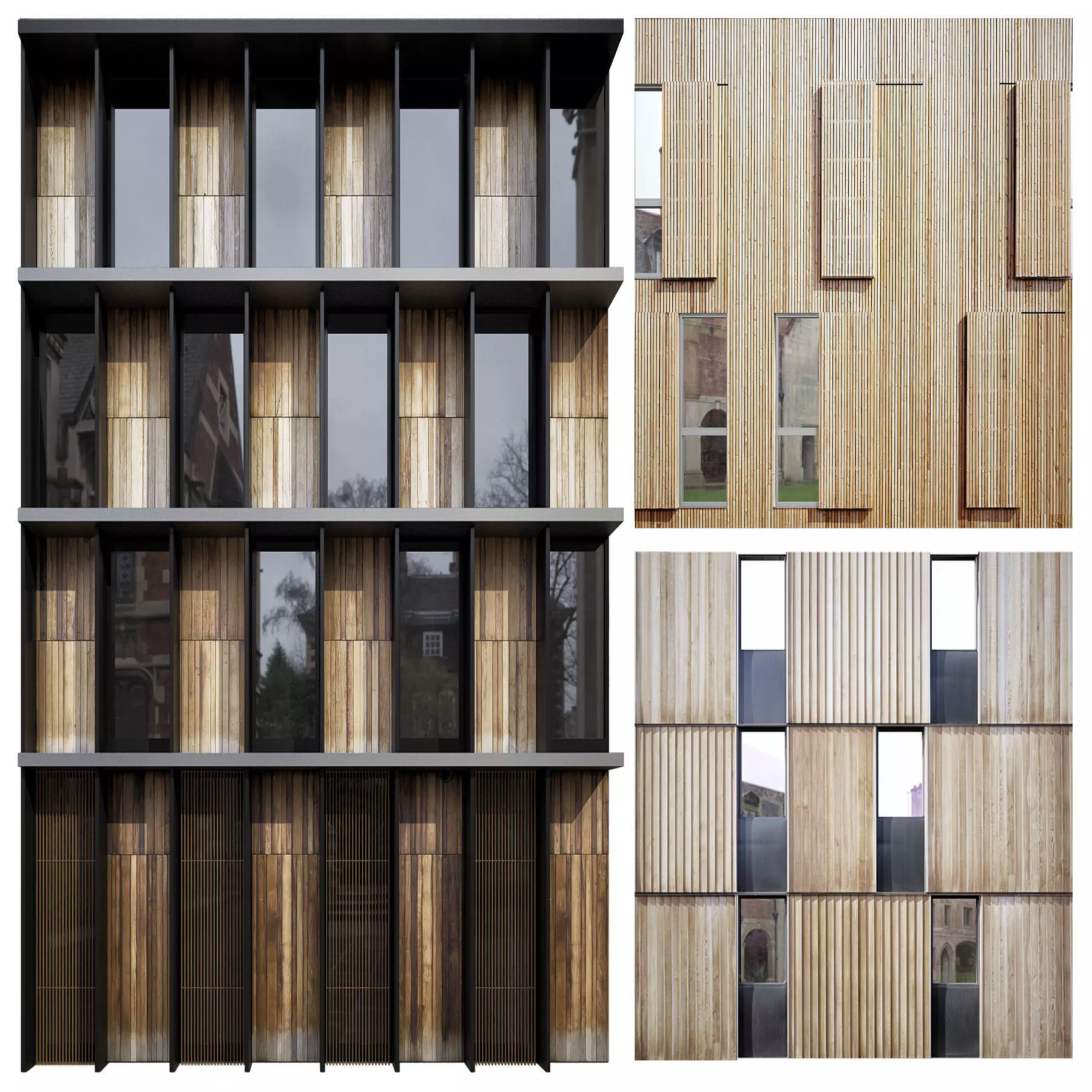 Facades of houses 3D model_0