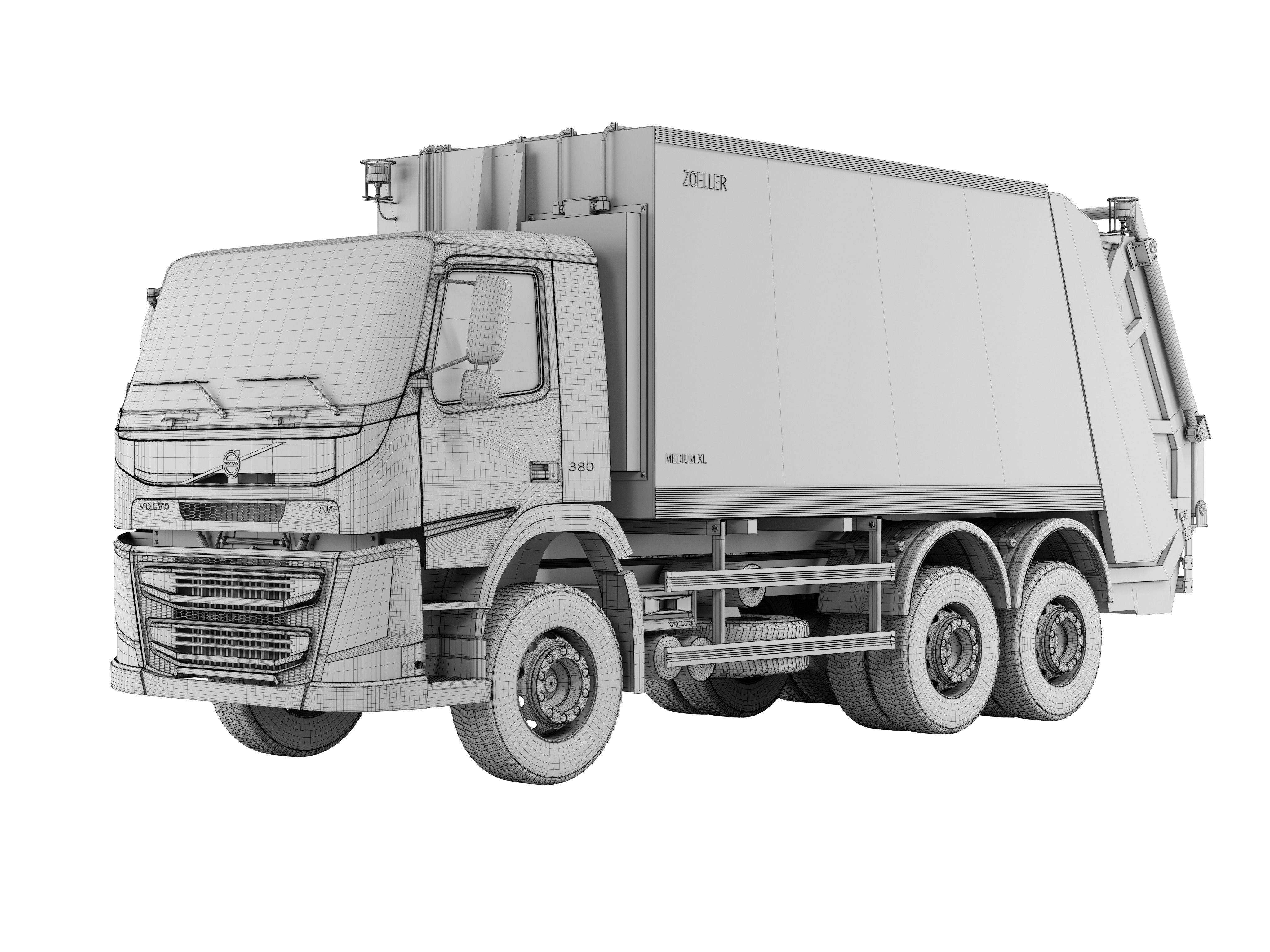 Garbage Truck Volvo FM 380  3D model_5