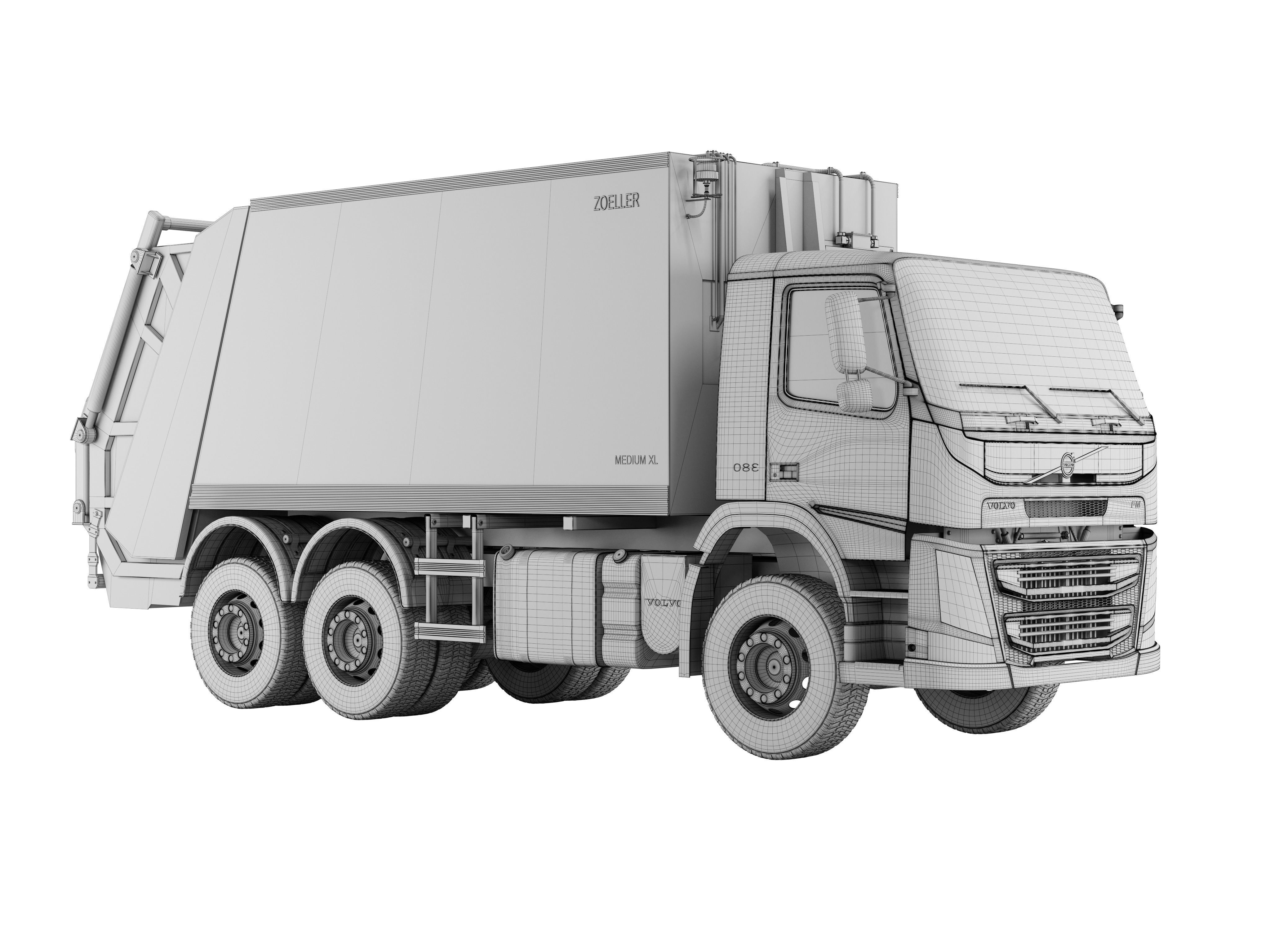 Garbage Truck Volvo FM 380  3D model_7