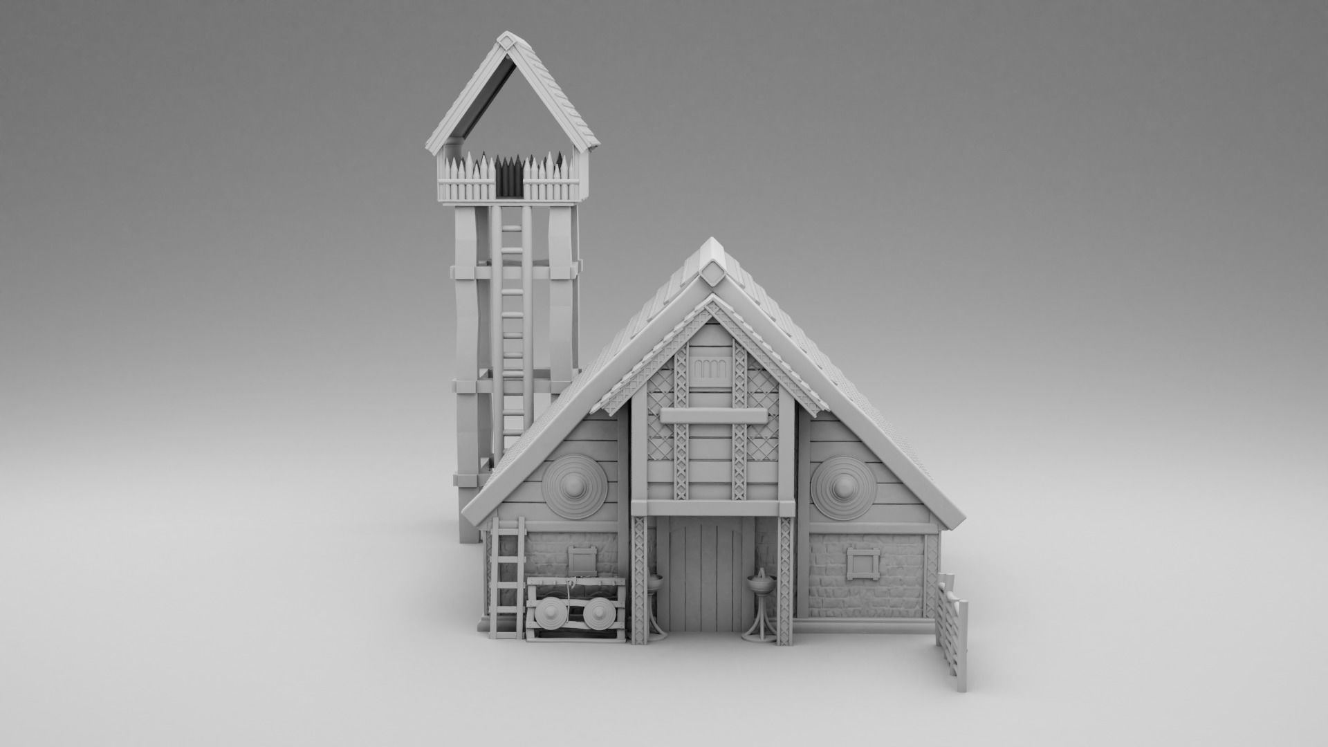 Viking watchmans house 3D print model_2
