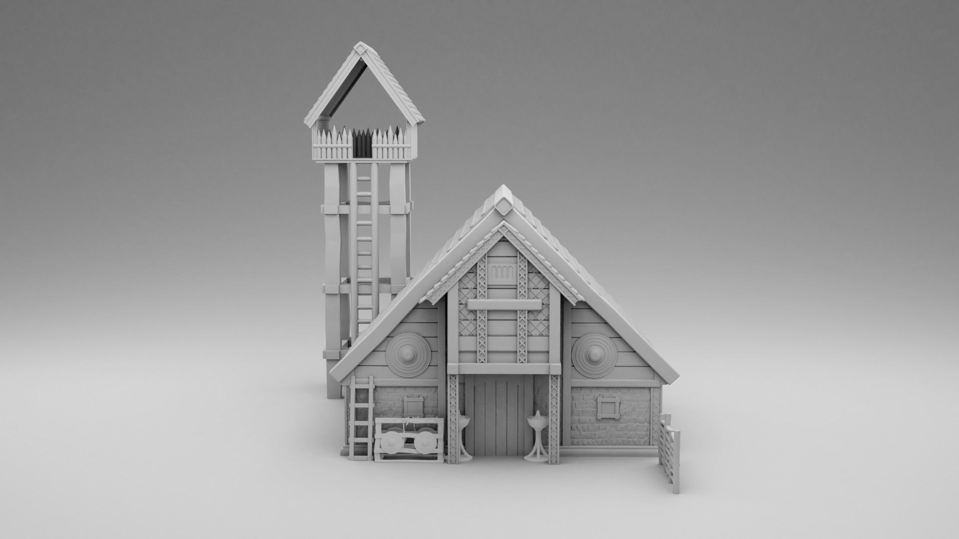 Viking watchmans house 3D print model_1