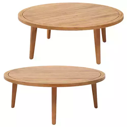 NOUMEA Round solid acacia garden side table 3D model